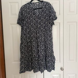 beachlunchlounge Black and White Polka Dot Mini Dress